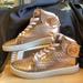 Michael Kors Shoes | Euc Michael Kors Gold Embossed Ivy Lexie Hi Top Sneakers | Color: Gold | Size: 5g