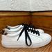 J. Crew Shoes | J.Crew | White Leather Animal Print Sneakers | Color: Black/White | Size: 7
