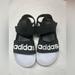 Adidas Shoes | Adidas Adilette Size 9 White / Black Logo Adjustable Slide Women’s Sandals. | Color: Black/White | Size: 9