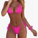 Free People Swim | Hot Pink Halter Brazilian Bikini Two Piece Spaghetti Strap Swimsuit | Color: Pink | Size: Various