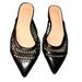 J. Crew Shoes | Jcrew Backless Cage Mules Black Leather Slides Pointy Toe Flats Size 8.5 An930 | Color: Black | Size: 8.5