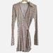 Free People Dresses | Free People Spread Collar Long Sleeve Tie Waist Dress Size: S | Color: Tan | Size: S