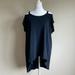 Anthropologie Tops | Anthropologie Left Of Center Womens Cold Shoulder High Low Tee Navy S | Color: Blue | Size: S