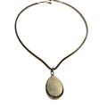 Anthropologie Jewelry | Anthropologie Agate Teardrop Gunmetal Pendant Collar Necklace Nwot 68 | Color: Gray/Silver | Size: Os