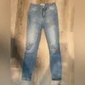 Free People Jeans | Free People Womens Cropped Distressed Jeans Sz 24 | Color: Blue | Size: 24