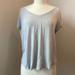 American Eagle Outfitters Tops | American Eagle Favorite Tee Stripped V Neck | Color: Gray/White | Size: M