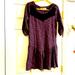 Free People Dresses | Free People 3/4 Sleeve Purple Knit Ruffle Short Tunic Dress Mini S | Color: Purple | Size: S