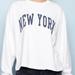 Brandy Melville Tops | Brandy Melville New York Long Sleeve Shirt. | Color: Blue/White | Size: O/S