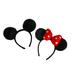 Disney Accessories | Mickey & Minnie Mouse Ears Headbands Disney Pair/Set Of 2 | Color: Black/Red | Size: Os