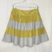 J. Crew Skirts | J. Crew Collection Silk Taffeta Rugby Striped Skirt Size 10 | Color: Gray/Yellow | Size: 10