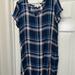 Anthropologie Dresses | Cloth & Stone Anthropologie Blue Plaid Gingham Hi Low Dress Size Medium M | Color: Blue | Size: M