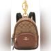 Coach Accessories | Coach Mini Court Bag Charm Khaki Canvas Saddle Brown Leather Key Ring & Clip | Color: Black/Brown | Size: Os