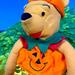 Disney Holiday | Disney Store Exclusive Nwt Vtg Halloween Pumpkin Winnie The Pooh Mini Beabn Bag | Color: Green/Orange | Size: 8”