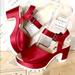 Free People Shoes | Free People Leather Ankle Strap Platform Sandal 40 | Color: Red/White | Size: 40 10