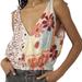 Free People Tops | Free People Tied To You Floral Print Surplice Boho Tank Top Tropical Combo Sz L | Color: Tan | Size: L