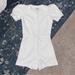 Zara Pants & Jumpsuits | Gianni Bini White Puff Sleeve Romper - Size Xs | Color: White | Size: Xs