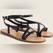 J. Crew Shoes | Jcrew Flat Strapy Sandals In Vachetta Leather | Color: Black | Size: 9.5