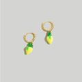 Madewell Jewelry | Madewell Enamel Lemon Twisted Huggie Hoop Earring | Color: Gold/Yellow | Size: Os