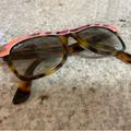 Ray-Ban Accessories | Funky Ray-Ban Tortoiseshell Sunglasses With Pink Stripes | Color: Brown/Pink | Size: Os