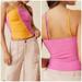 Anthropologie Tops | Dolan Anthropologie Asymmetrical Ruched Tank Top Small Pink Orange Nwt | Color: Orange/Pink | Size: S