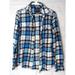 American Eagle Outfitters Tops | Men's Xs American Eagle Athletic Fit Long Sleeve Plaid Flannel Button Up | Color: Blue/White | Size: Xs