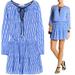 Michael Kors Dresses | Michael Kors Blue Ikat Georgette Mini Dress || Small | Color: Blue/White | Size: S