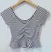 American Eagle Outfitters Tops | American Eagle Black & White Striped Crop Top Size Xs Nwt | Color: Black/White | Size: Xs