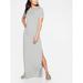 Athleta Dresses | Athleta Womens Mt Gray Short Sleeves Side Slits Boulevard Maxi T-Shirt Dress | Color: Gray | Size: Mt