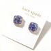 Kate Spade Jewelry | Kate Spade Blue Shimmery Glitter Resin Stone Square Earrings | Color: Blue/Gold | Size: Os