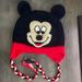 Disney Accessories | Mickey Mouse Unisex Crocheted Winter Hat | Color: Black/Red | Size: Osb