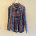 American Eagle Outfitters Tops | American Eagle Outfitters Blue Plaid Boyfriend Fit Button Down Shirt Medium | Color: Blue/Red | Size: M