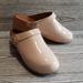 Anthropologie Shoes | Anthropologie 40 Patent Nude Leather And Wood Clogs Mules Platforms | Color: Cream | Size: 40eu