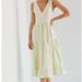 Anthropologie Dresses | Anthropologie Size Large Stripped Tiered Dress | Color: Cream/Tan | Size: L