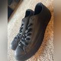 Converse Shoes | Black Leather Converse | Color: Black | Size: 7.5