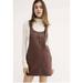 Free People Dresses | Free People Freya Vegan Leather Jumper Dress Overalls Women's Xs | Color: Brown | Size: Xs