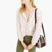 J. Crew Tops | J. Crew Point Sur White Arrow Embroidered Pop Over Peasant Top Shirt Blouse | Color: Gold/Red/White | Size: S