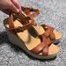 J. Crew Shoes | J Crew Italian Leather Marguerite Size 7 Wedge Platform Sandals | Color: Brown/Tan | Size: 7