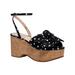 Kate Spade New York Shoes | Kate Spade New York Womens Black/French Cream Double Bow Julep Wedge Sals 9 B | Color: Black | Size: 9