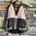 American Eagle Outfitters Tops | American Eagle Crochet Knit Black Pink Halter Top Sleeveless Boho Shirt Size S | Color: Black/Pink | Size: S