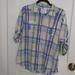 American Eagle Outfitters Tops | American Eagle Outfitters Favorite Shirt Sz 14 Plaid With Button Up Sleeves | Color: Black/Blue/Green/White | Size: 14