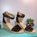 J. Crew Shoes | J Crew Leopard Print Calf Hair Espdrille Wedge Ankle Strap Sandals. | Color: Black/Brown | Size: 9