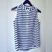 J. Crew Tops | J. Crew Cute Button Down Sleeves Top Navy/ White Stripper Blouse Size 2 Euc | Color: Blue/White | Size: 2