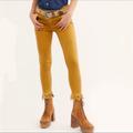 Free People Jeans | Free People Great Height Frayed Skinny Jeans | Color: Brown/Yellow | Size: 25