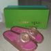 Kate Spade Shoes | Kate Spade Ny Splash Pink Glitter Flower Jelly Slip On Flats Sandals Sz 7 | Color: Gold/Pink | Size: 7