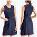 Tory Burch Dresses | Euc Tory Burch Indigo Navy Blue Button-Front Sleeveless Linen Shift Dress | Color: Blue | Size: Xl