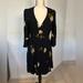Free People Dresses | Free People Mini Dress Time On My Side Floral Flowy Wrap Black Size Small | Color: Black | Size: Sp