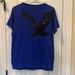 American Eagle Outfitters Tops | American Eagle Outfitters Graphic Tee | Color: Black/Blue | Size: M