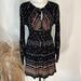 Free People Dresses | Free People Coryn Black Print Long Sleeve Dress Size 2 | Color: Black | Size: 2