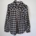 Columbia Tops | Columbia Plaid Flannel Button Front Shirt Shacket Size M Gray/White/Black | Color: Black/Gray | Size: M