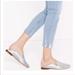 Zara Shoes | Laminated Metallic Leather Loafers | Color: Cream/Silver | Size: 6.5